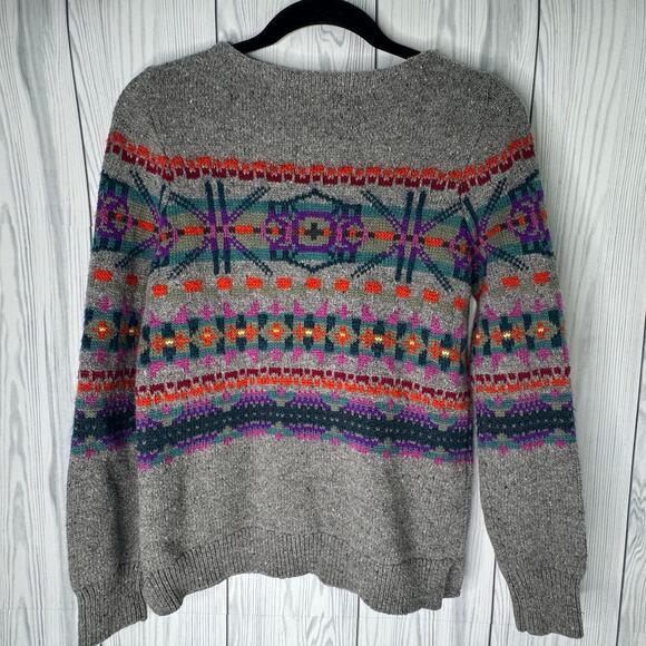Chaps Women's Sweater Navajo Tribal Long Sleeve Ladies Sweater Medium - Picture 2 of 8